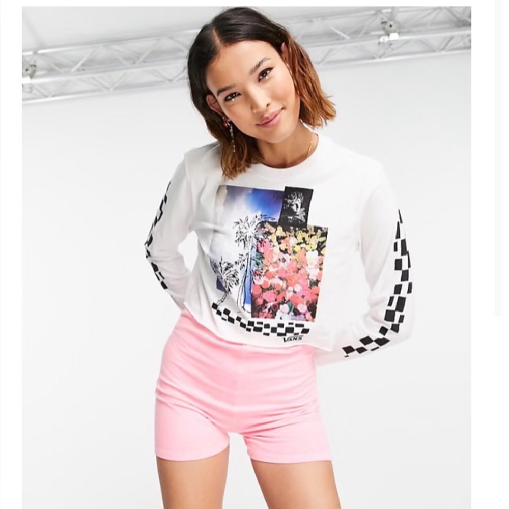 Vans White Graphic Long Sleeve